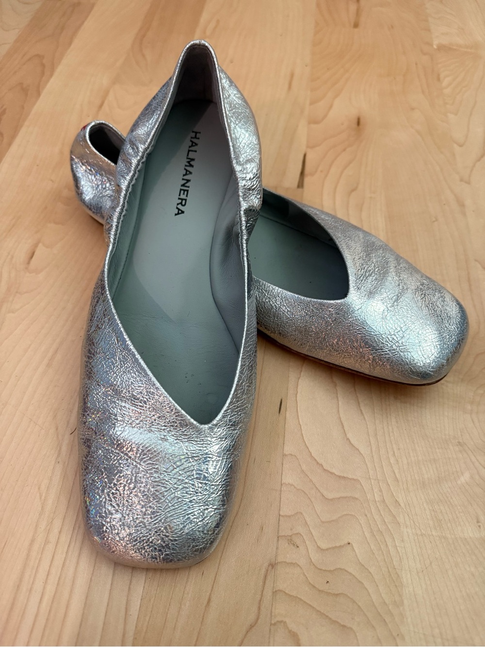 Metallic Silver Women's Ballet Flats